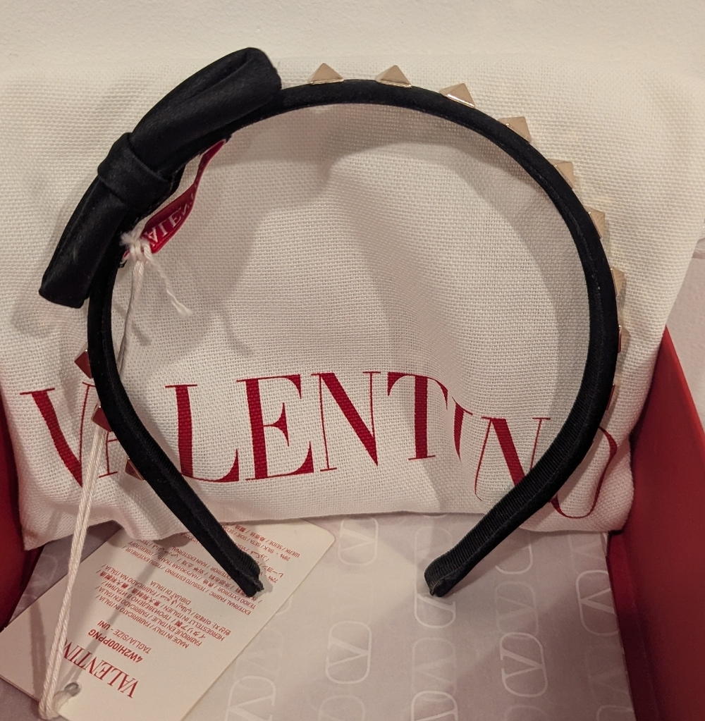 Valentino Black Studded Headband